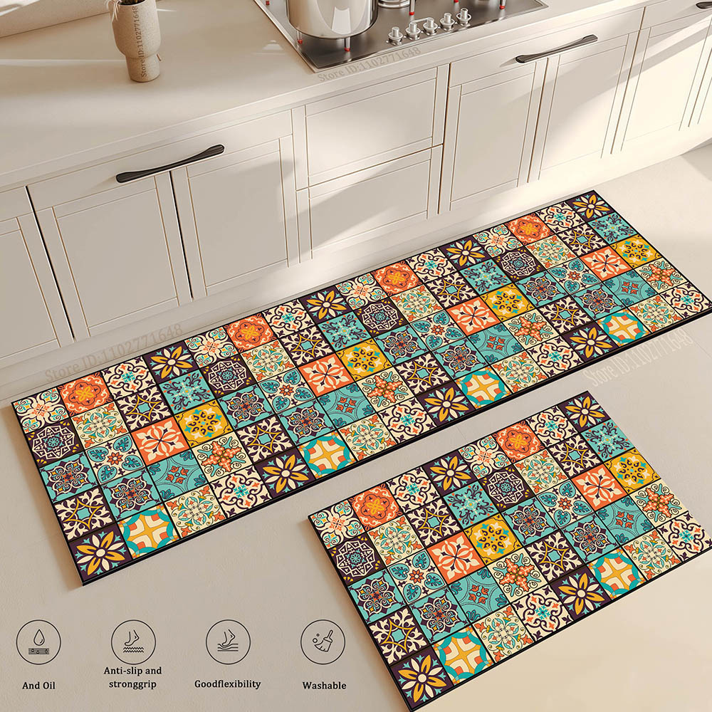 Flower Long Large Kitchen Mat  - Maranta Prayer Plant 评论和价格