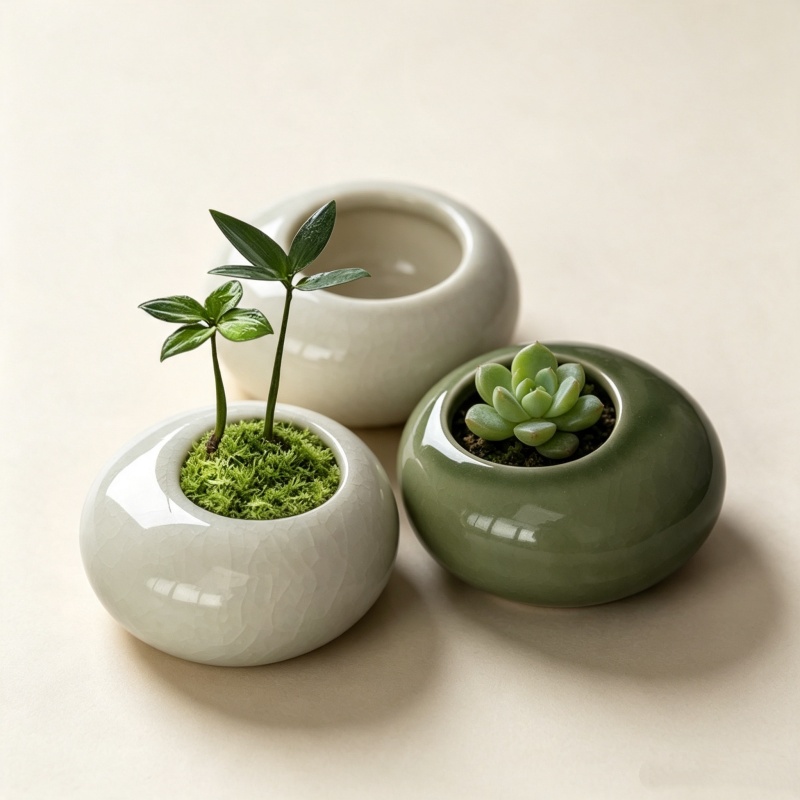 Mini Ice Crack Glazed Plant Po - Echeveria Succulent 评论和价格
