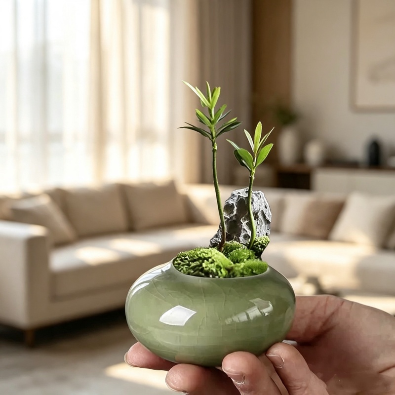 Mini Ice Crack Glazed Plant Po - Echeveria Succulent 评论和价格