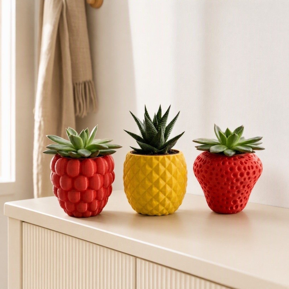 Plastic Fruit Flower Pot 3D Pr - Echeveria Succulent 评论和价格