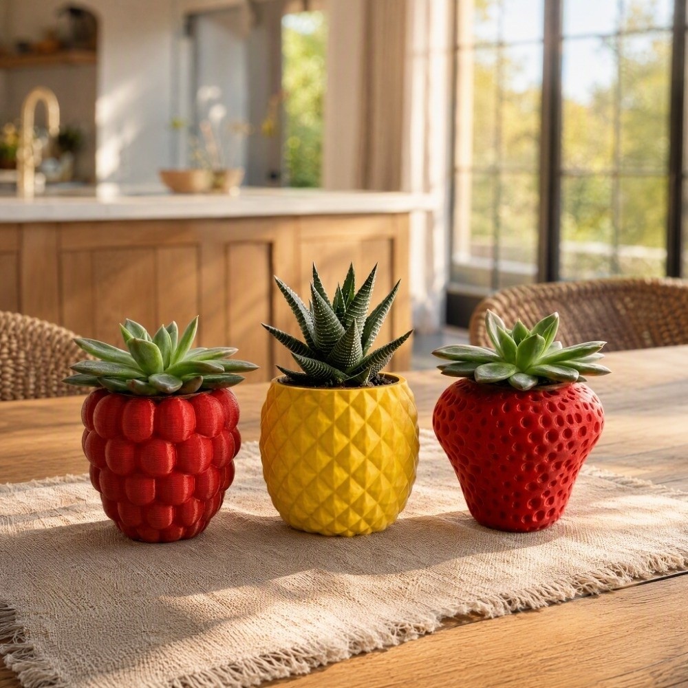 Plastic Fruit Flower Pot 3D Pr - Echeveria Succulent 评论和价格