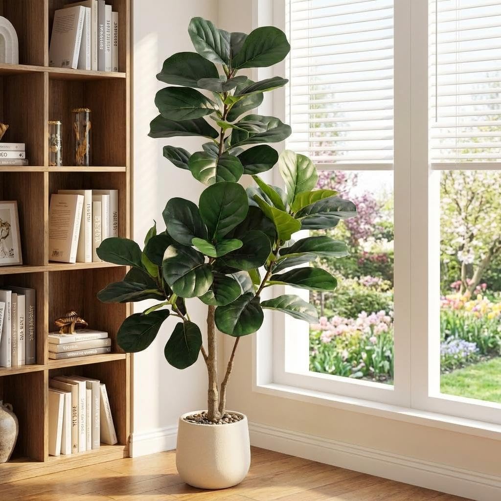 Fiddle Leaf Fig Tree Artificia - Ficus Lyrata Tree 评论和价格