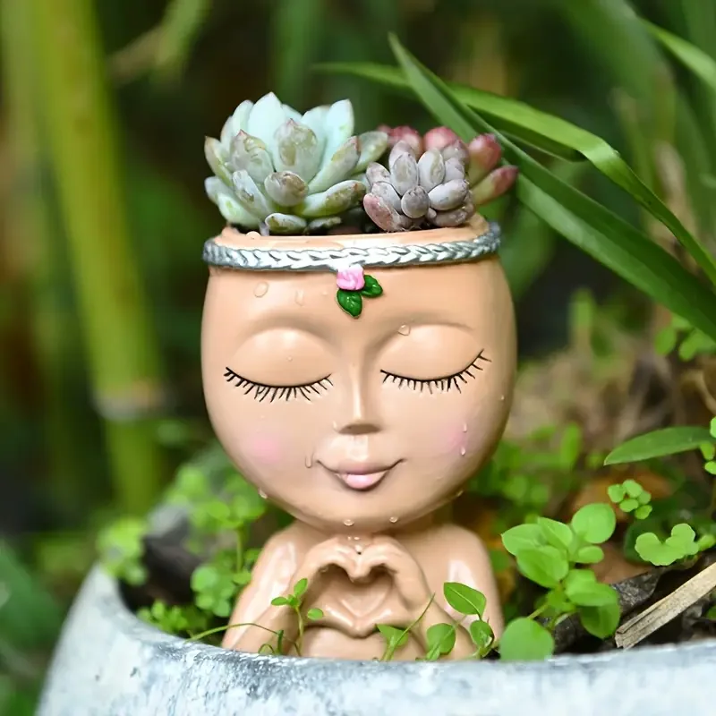 Heart‑Handed Girl Resin Succul - Echeveria Succulent 评论和价格