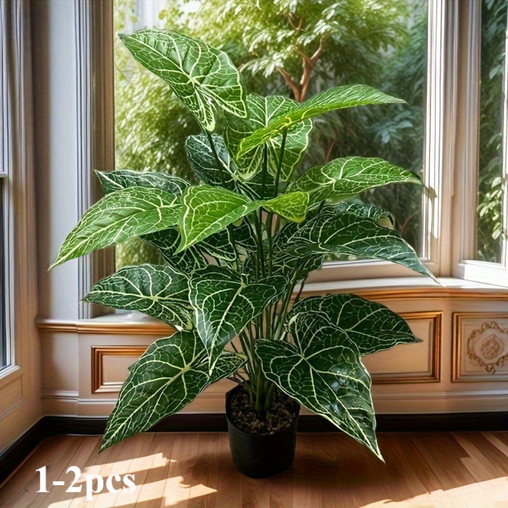 1PC 24 Leaves Artificial Green - Monstera Adansonii 评论和价格